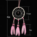 Handmade Crystal Dream Catcher with Pink Feathers Car Wall Hanging Decoration