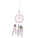 Handmade Pink Dream Catcher w/ Feathers Flowers Bedroom Hanging Decoration