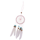 Handmade Pink Dream Catcher w/ Feathers Flowers Bedroom Hanging Decoration