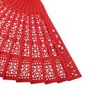 Vintage Wood Hollow Carved Hand Fan Foldable Fan - Red
