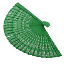 Vintage Wood Hollow Carved Hand Fan Foldable Fan - Green