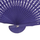 Vintage Wood Hollow Carved Hand Fan Foldable Fan - Purple