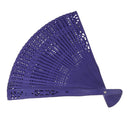 Vintage Wood Hollow Carved Hand Fan Foldable Fan - Purple
