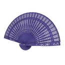Vintage Wood Hollow Carved Hand Fan Foldable Fan - Purple