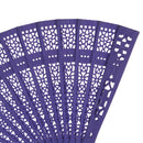Vintage Wood Hollow Carved Hand Fan Foldable Fan - Purple