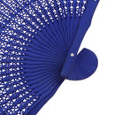 Vintage Wood Hollow Carved Hand Fan Foldable Fan - Blue