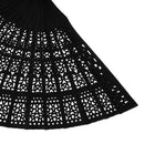 Vintage Wood Hollow Carved Hand Fan Foldable Fan - Black
