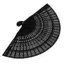 Vintage Wood Hollow Carved Hand Fan Foldable Fan - Black