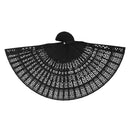 Vintage Wood Hollow Carved Hand Fan Foldable Fan - Black
