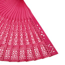 Vintage Wood Hollow Carved Hand Fan Foldable Fan - Fuchsia