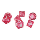 7pcs/set TRPG Game Dungeons & Dragons Glitter D4-D20 Multi Sides Dice Pink