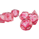 7pcs/set TRPG Game Dungeons & Dragons Glitter D4-D20 Multi Sides Dice Pink