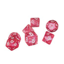 7pcs/set TRPG Game Dungeons & Dragons Glitter D4-D20 Multi Sides Dice Pink