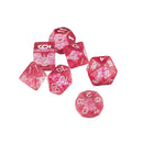 7pcs/set TRPG Game Dungeons & Dragons Glitter D4-D20 Multi Sides Dice Pink