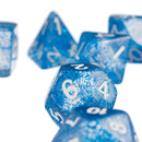 7pcs/set TRPG Game Dungeons & Dragons Glitter D4-D20 Multi Sides Dice Blue