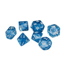 7pcs/set TRPG Game Dungeons & Dragons Glitter D4-D20 Multi Sides Dice Blue