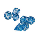 7pcs/set TRPG Game Dungeons & Dragons Glitter D4-D20 Multi Sides Dice Blue