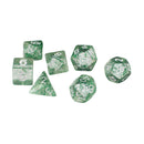 7pcs/set TRPG Game Dungeons & Dragons Glitter D4-D20 Multi Sides Dice Green
