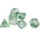 7pcs/set TRPG Game Dungeons & Dragons Glitter D4-D20 Multi Sides Dice Green
