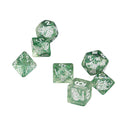 7pcs/set TRPG Game Dungeons & Dragons Glitter D4-D20 Multi Sides Dice Green