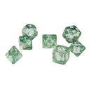 7pcs/set TRPG Game Dungeons & Dragons Glitter D4-D20 Multi Sides Dice Green