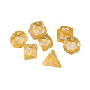 7pcs/set TRPG Game Dungeons & Dragons Glitter D4-D20 Multi Sides Dice Yellow