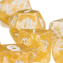 7pcs/set TRPG Game Dungeons & Dragons Glitter D4-D20 Multi Sides Dice Yellow