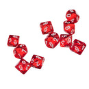 D10 Red Ten Sided Gem Dice For RPG Dungeons & Dragons Games Set of 10 Dice