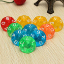 D10 Red Ten Sided Gem Dice For RPG Dungeons & Dragons Games Set of 10 Dice