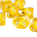D10 Yellow Ten Sided Gem Dice for RPG Dungeons Dragons Games Set of 10 Dice