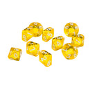 D10 Yellow Ten Sided Gem Dice for RPG Dungeons Dragons Games Set of 10 Dice