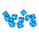 D10 Blue Ten Sided Gem Dice for RPG Dungeons & Dragons Games Set of 10 Dice