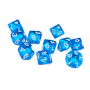 D10 Blue Ten Sided Gem Dice for RPG Dungeons & Dragons Games Set of 10 Dice