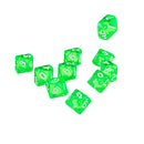 D10 Green Ten Sided Gem Dice for RPG Dungeons & Dragons Games Set of 10 Dice