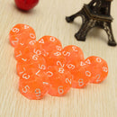 D10 Ten Sided Gem Dice for RPG Dungeons Dragons Games Set of 10 Dice Orange