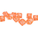 D10 Ten Sided Gem Dice for RPG Dungeons Dragons Games Set of 10 Dice Orange
