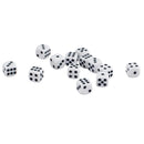 50 x 12mm Opaque Six Sided Spot Dice Games D6 D&D RPG White