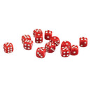 50 x 12mm Opaque Six Sided Spot Dice Games D6 D&D RPG Red