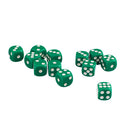 50 x 12mm Opaque Six Sided Spot Dice Games D6 D&D RPG Green