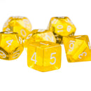 7 Pcs Yellow D4 D6 D8 D10 D12 D20 Dice Set For Dungeons And Dragons Game