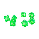 7Pcs Green D4 D6 D8 D10 D12 D20 Dice Set For Dungeons and Dragons Game