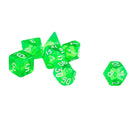 7Pcs Green D4 D6 D8 D10 D12 D20 Dice Set For Dungeons and Dragons Game