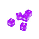 Purple Multi Sided Dice Set of 5 D6 Dungeons & Dragons TRPG Game Roleplay