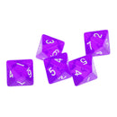 Purple Multi Sided Dice Set of 5 D8 Dungeons & Dragons TRPG Games Roleplay