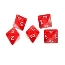 5 x Multi Sided Dice Set D8 Dungeons & Dragons TRPG Games Roleplay Toy Red