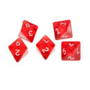 5 x Multi Sided Dice Set D8 Dungeons & Dragons TRPG Games Roleplay Toy Red