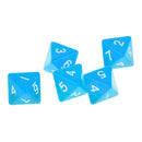 5 x Multi Sided Dice Set D8 Dungeons & Dragons TRPG Games Roleplay Toy Blue