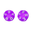 Purple Multi Sided Dice Set of 5 D10 Dungeons & Dragons TRPG Games Roleplay