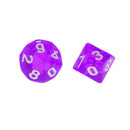 Purple Multi Sided Dice Set of 5 D10 Dungeons & Dragons TRPG Games Roleplay