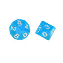 5 x Multi-Sided Dice Set D10 Dungeons & Dragons TRPG Games Role Play Blue